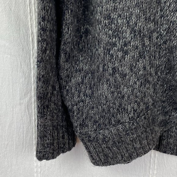 HINGE Knit Shawl Collar Oversized Cardigan Gray Marled Single Button Small - Picture 3 of 10